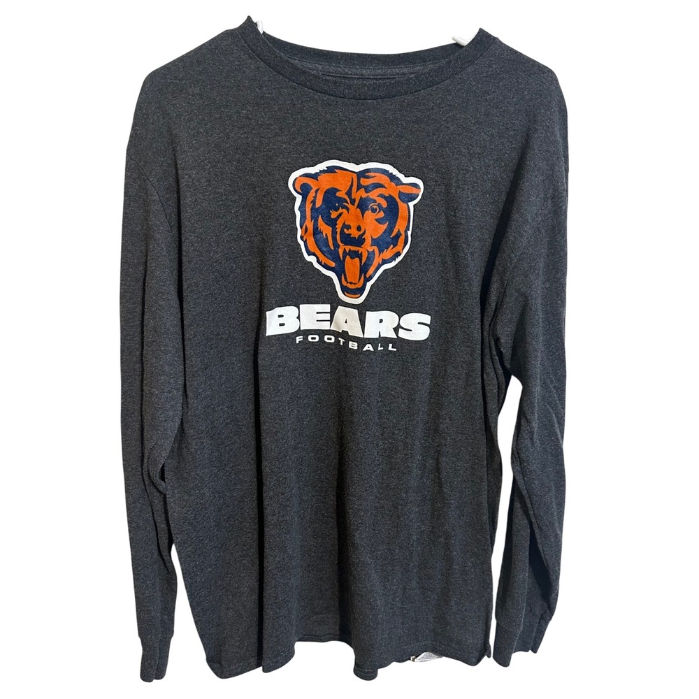 NFL Chicago Bears Shirt Mens Large Charcoal Gray Long Sleeve Graphic Football